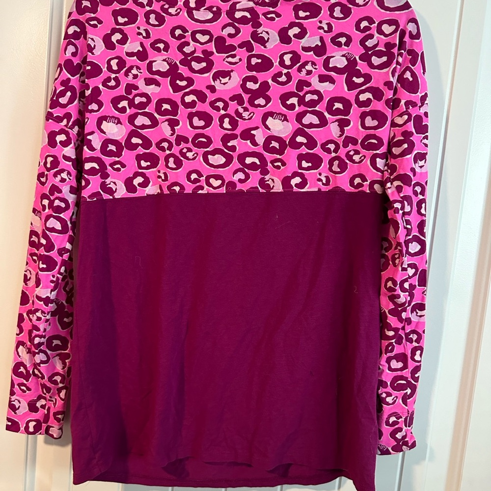 Lilly Pulitzer Pink Leopard Print Long Sleeve FinnTop